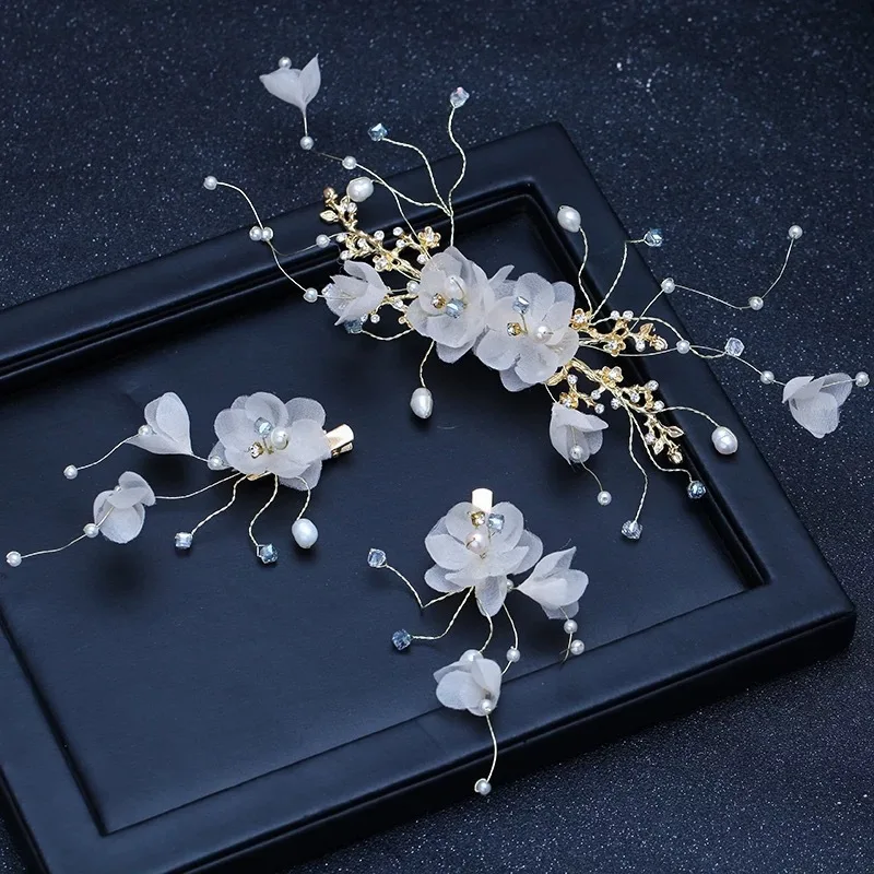 Корейский невесты свадебное платье тиара розовый белый расческа для волос зажим из трех частей свадебная диадема расческа для волос (art.: 7aa2433cf) - 7aa2433cf