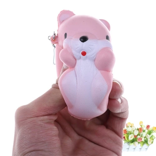 Kawaii Soft phone straps Squeeze Scented Stretchy Toy Squishy Slow Rising Hamster Mouse Gift Pendant 8CM | Мобильные телефоны и