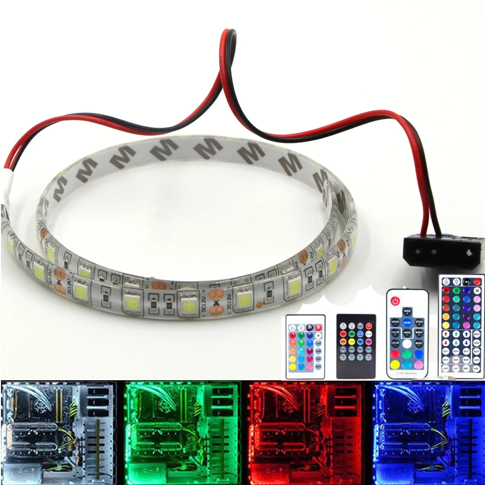 Магический RGB светодиодные ленты гибкий свет питания SATA интерфейс для компьютерный корпус для ПК 60 светодиодный/м Пульт дистанционного управления лента лампа полосы света