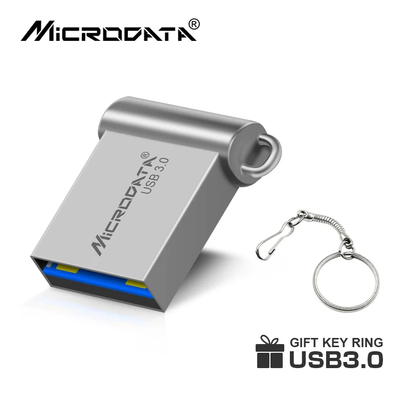 Высокая Скорость USB 3,0 компактный флеш-накопитель 16 ГБ, 32 ГБ, 64 GB 128 GB флешки Водонепроницаемый металла карту флэш-памяти с интерфейсом usb брелок-ручка карты памяти - Цвет: Серебристый