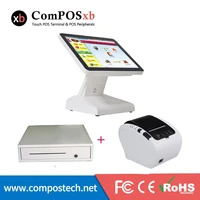 point of sale 15 inch touch screen capacitive touch screen pos system with thermal printer and cash register