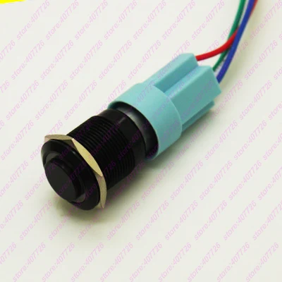 1 шт. 19 мм черный металлический переключатель светящееся кольцо Кнопка