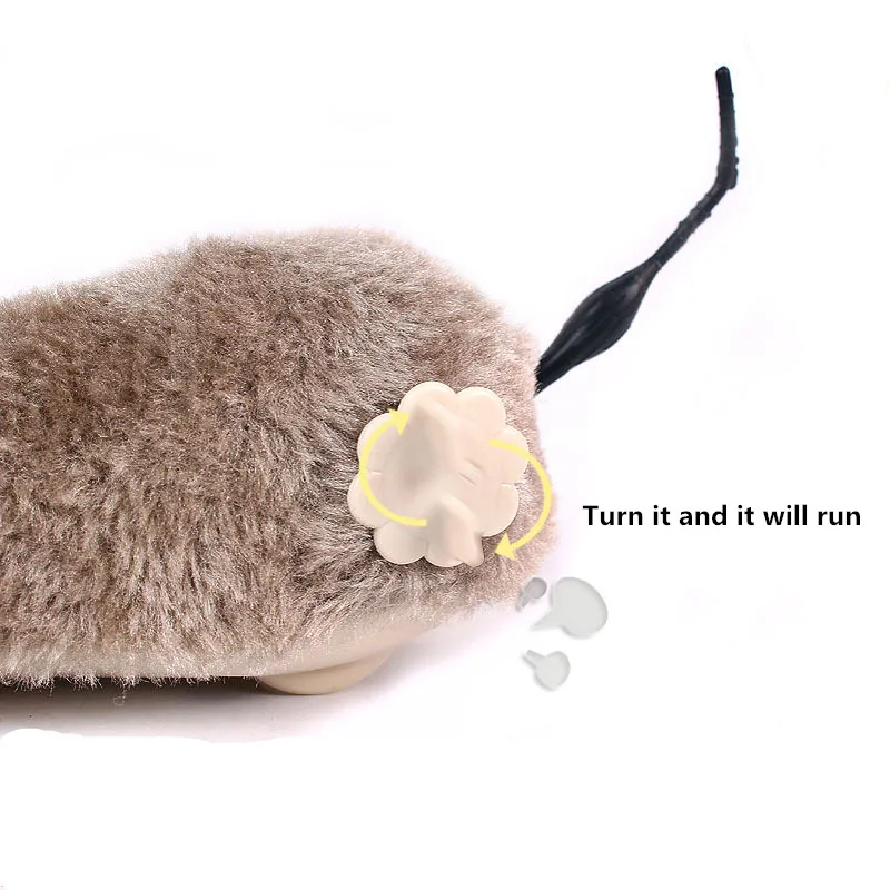 Hot Creative Funny Clockwork Spring Power Plush Mouse Toy Cat Dog Playing Mechanical Motion Rat Pet Accessories | Дом и сад