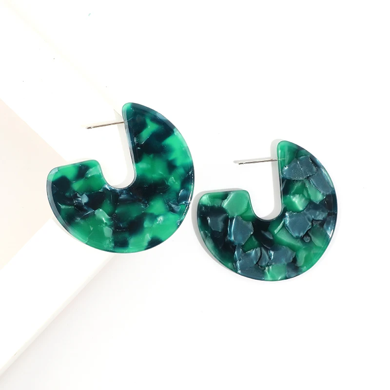 2019 новые модные геометрические толстые акриловые смолы серьги кольца для женщин