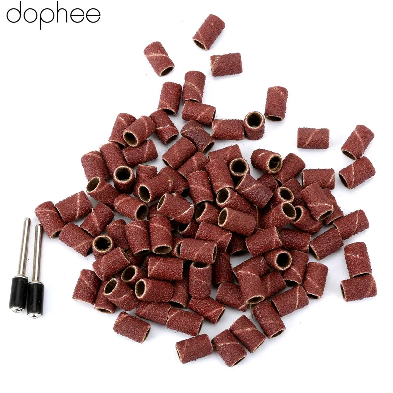 Dopee 100 шт. 1/" зернистость 80# Шлифовальные полосы W 10 оправки 1/8" хвостовик роторный инструмент для ногтей сверла Инструмент