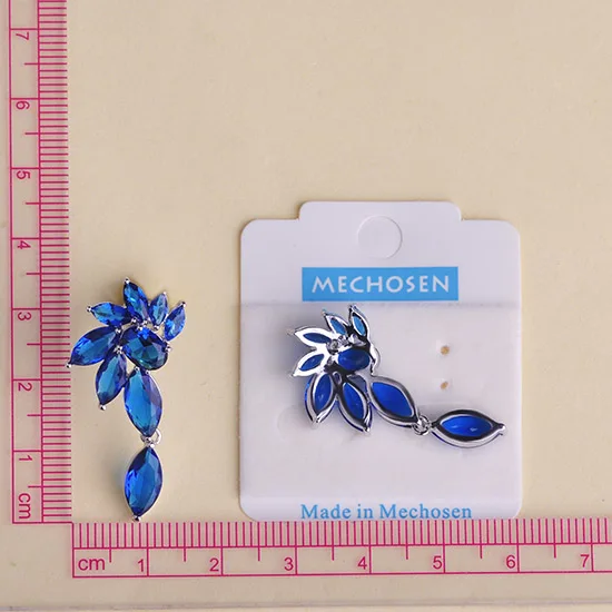 Blucome Высококлассные Крылья Ангела Горный Хрусталь Падение Серьги Для Женщин