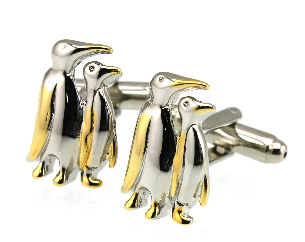 Sunnylink Men's Cuff Links Penguin Gold Silver Cufflinks for shirt M1134 19mm | Украшения и аксессуары
