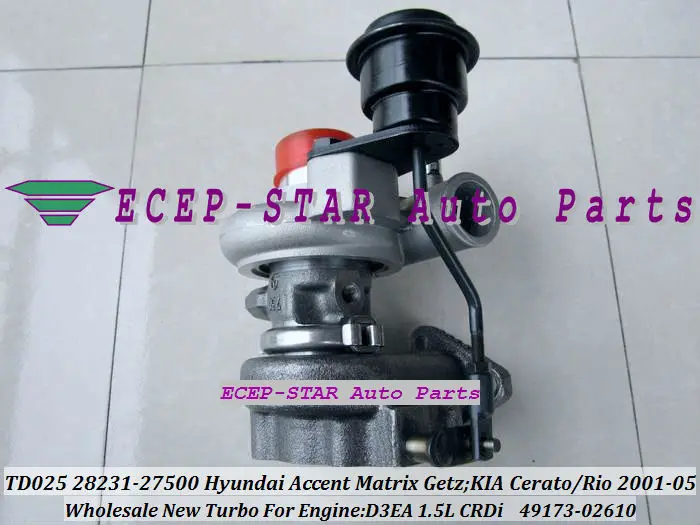 Фото Турбокомпрессор TD025 28231-27500 49173-02610 49173-02620 для KIA Cerato Rio, HYUNDAI Accent Getz Matrix 01- D3EA 1.5L CRDI 28231 27500 №5