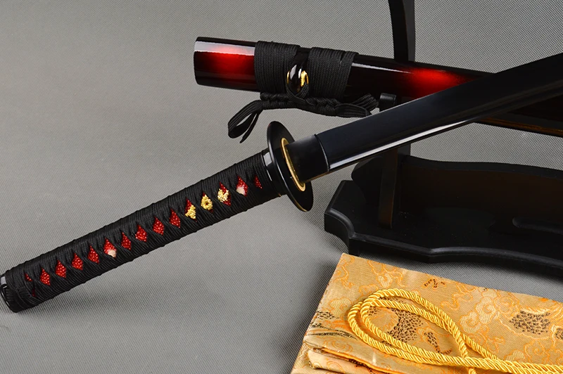 Черное лезвие дневной катана ручная работа полный Танг острый Espada Tameshigiri меч из