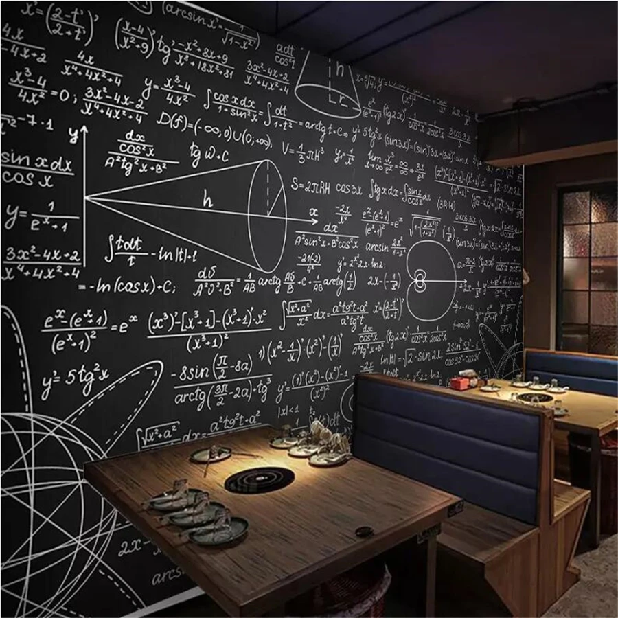 

Beibehang Custom wallpaper 3d mural math formula blackboard background wall living room kindergarten wallpaper papel de parede