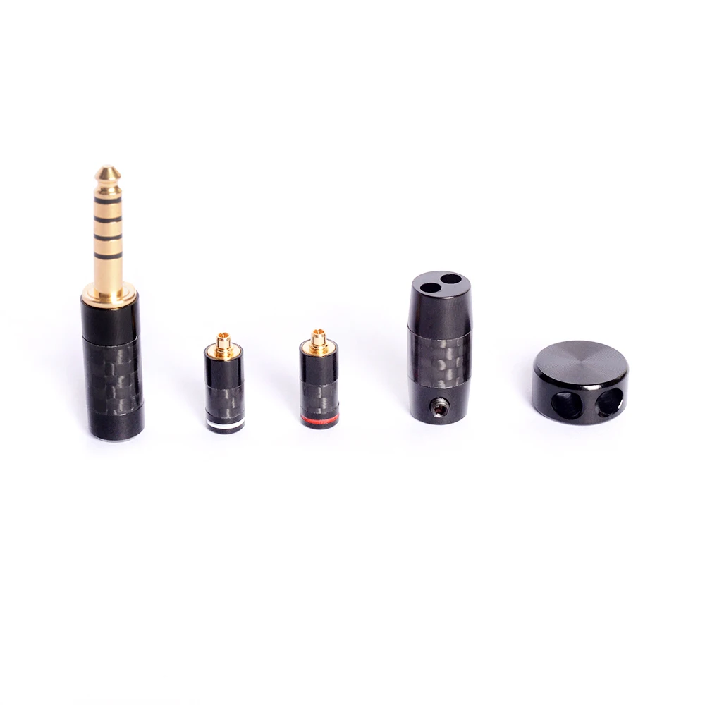 4.4mm MMCX OKCSC 2PIN MMCX A2DC Интерфейс 3,5 мм разъем 2,5 мм/4,4 мм сбалансированный DIY HiFi кабель для наушников набор аксессуаров из углеродного волокна сплиттер слайд - Цвет: 4.4mm MMCX