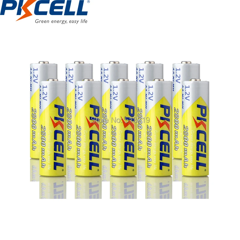 10 шт. PKCELL AA 2600 ~ 2800 mah аккумуляторные батареи 2A 1 2 v Ni MH аккумулятор для игрушечного