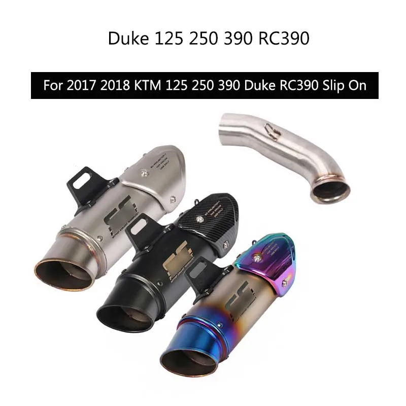 Для KTM Duke 125 250 390 RC 360 выхлопной трубы слипоны 51 мм мотоцикл Нержавеющая сталь выхлопная труба без дБ убийца