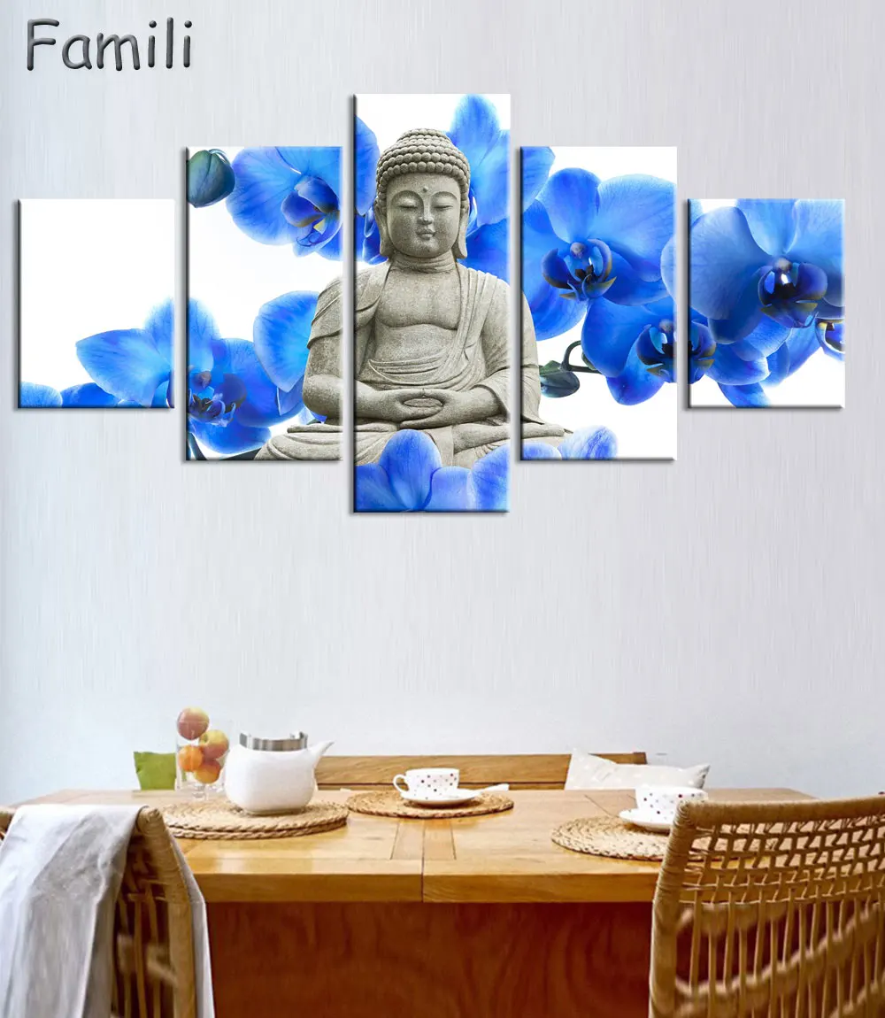 5 шт. Холст Искусство Печать Будда живопись Decoracion картины Настенные холсты для