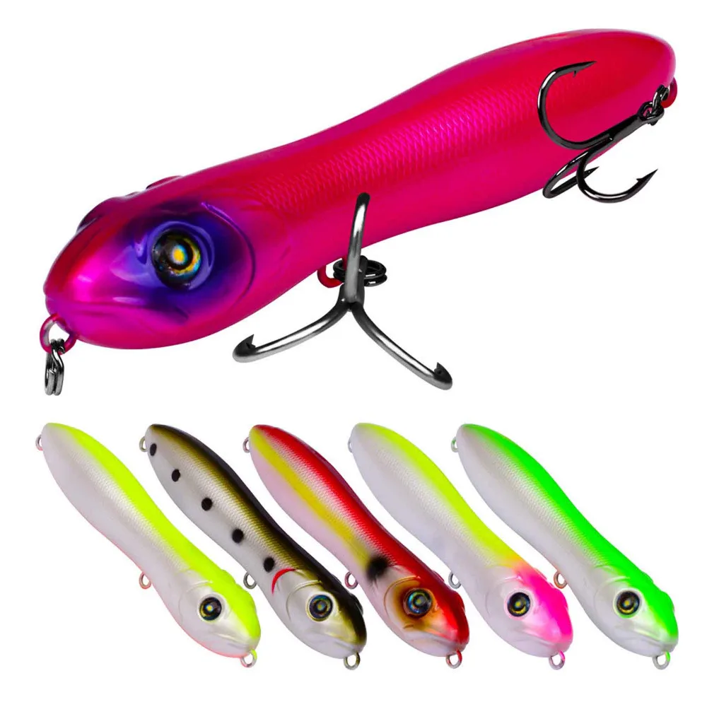 

6PCS Fishing Topwater Popper Pencil Minnow Fish Bass lure hook baits 10cm/15.5g