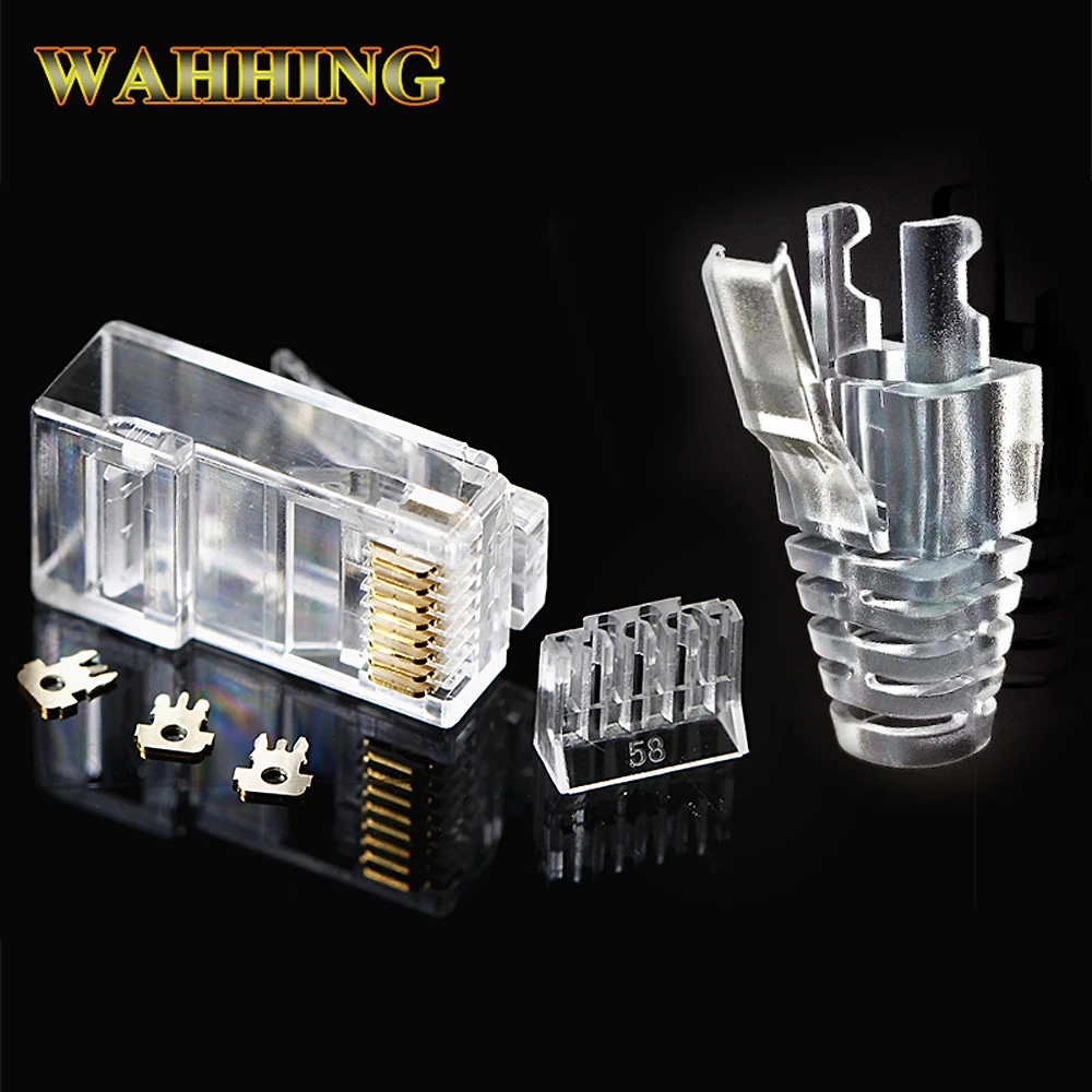 Разъем Cat6 RJ45 UTP кабель ethernet разъем 8P8C сеть CAT 6 модульные разъемы с 5 мм сапоги