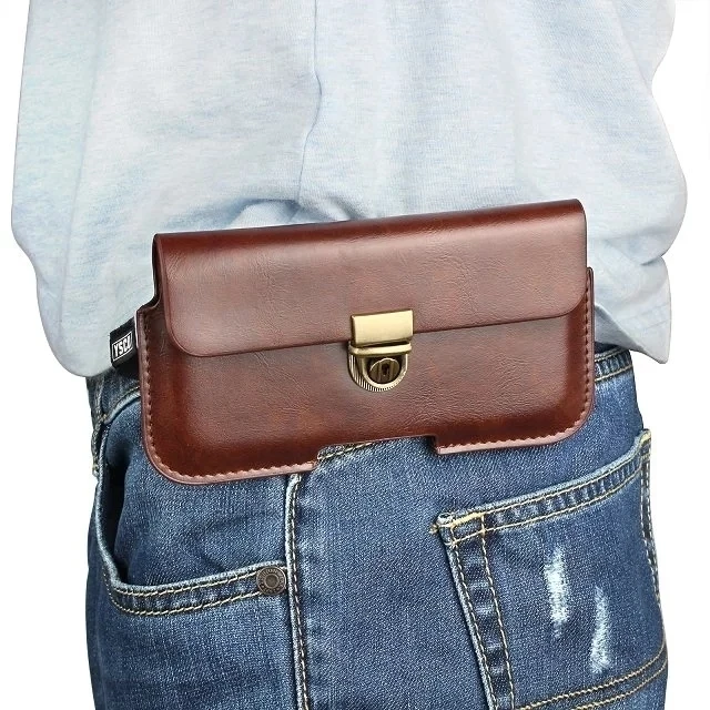 3 Colours Fashion Hook Loop Belt Pouch Holster Bag Horizontal Wallet PU Leather Buckle Case For All Smartphone 5.1&quot Below |