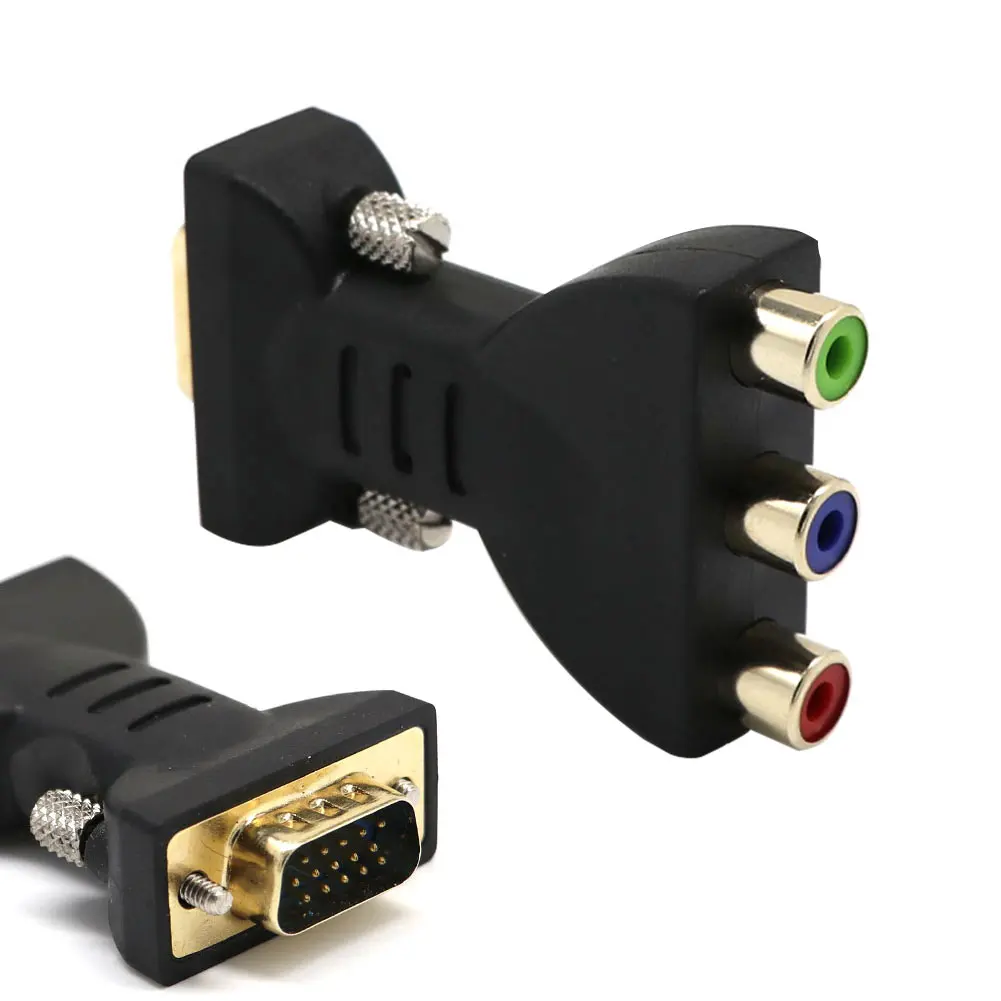 Новый 15-контактный разъем VGA для 3 RCA видео Женский M/F адаптера Jack конвертер DOM668 |