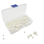 186 наборовкоробок, круглые жемчужины с заклепками, сделай сам, Свадебный декор, заклепки, жемчуг, набор для одежды, обуви, сумки, аксессуары, бусины, шипы