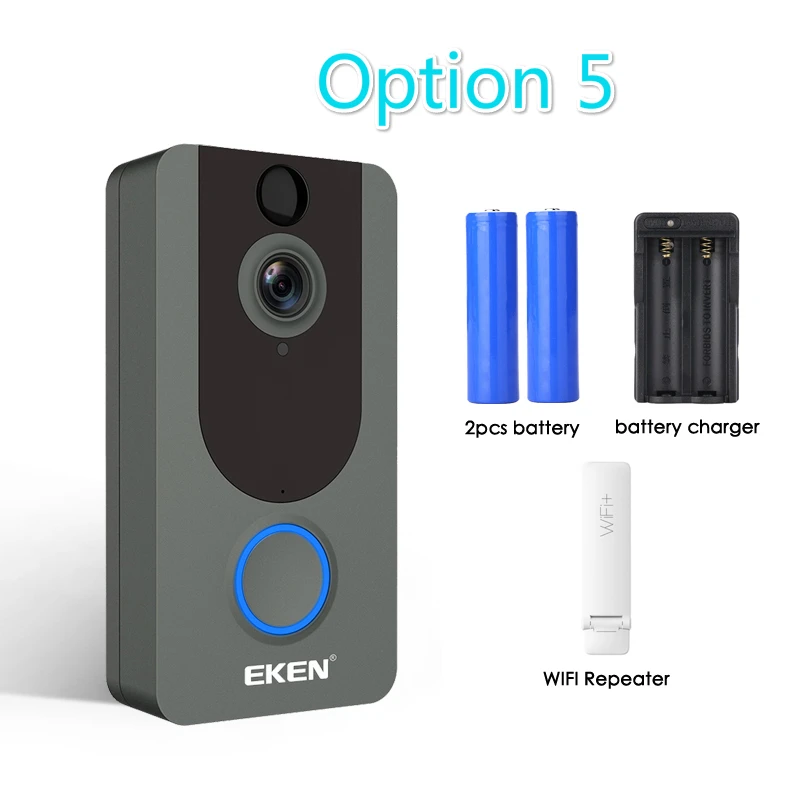 Eken V7 1080P смарт WiFi видео дверной звонок камера визуальный домофон с колокольчиком IP дверной звонок беспроводная домашняя камера безопасности - Цвет: Option 5