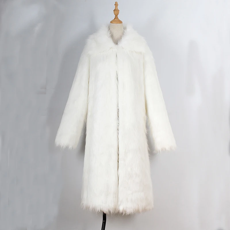 Женское длинное пушистое Пальто b элегантная теплая облегающая куртка из