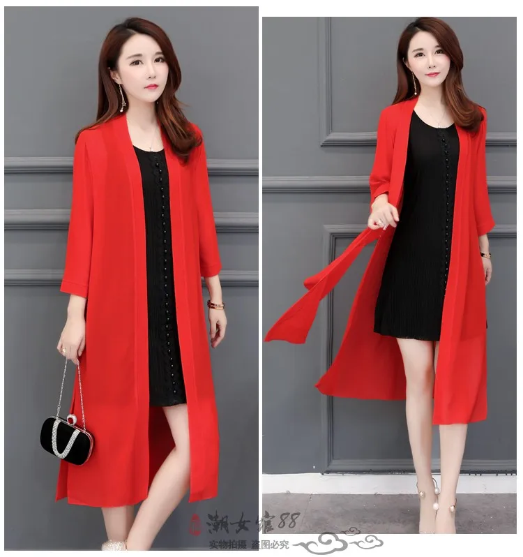 2019 летнее платье размера плюс 3/4 рукавом шифоновое кимоно для женщин Свободные