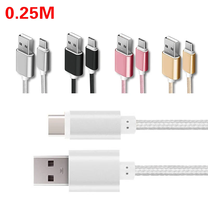 Кабель USB C type C 5A для Xiaomi Mi8 0,25 m type c нейлоновый плетеный шнур Быстрая зарядка кабель синхронизации данных Usb-c Kabel для huawei P20 Lite