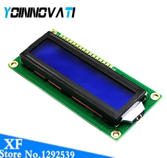 10 шт./лот ЖК-дисплей 1602 Модуль синий экран 16x2 символ модуль HD44780 контроллер черный