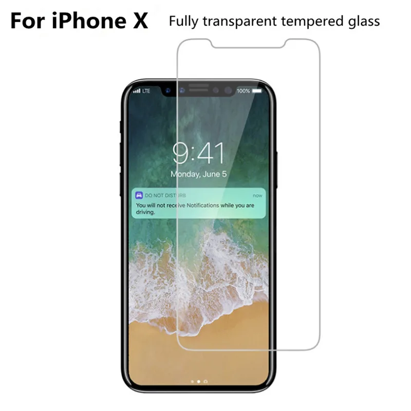 5 шт./10 шт./50 шт./лот 2.5D 9H закаленное стекло для iPhone X защита экрана телефона