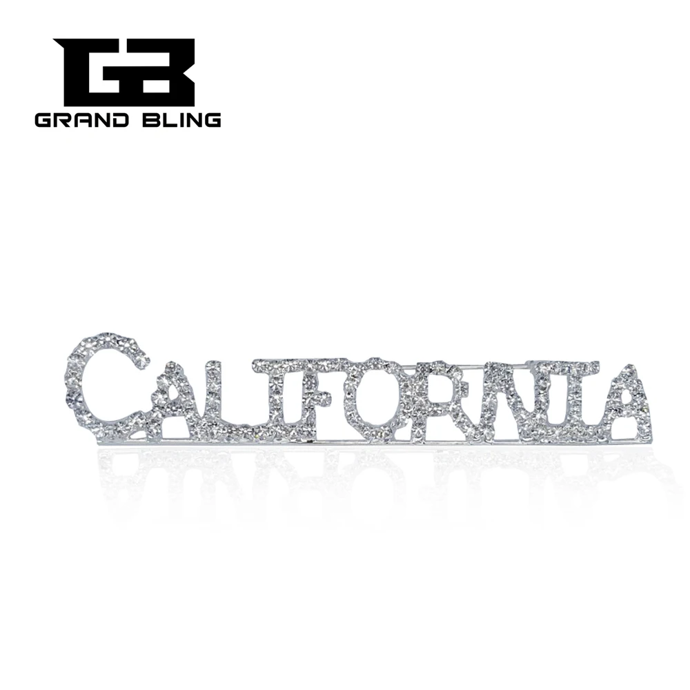 США тематический подарок блестящие стразы &quotCALIFORNIA&quot State Word Pin Хрустальная брошь