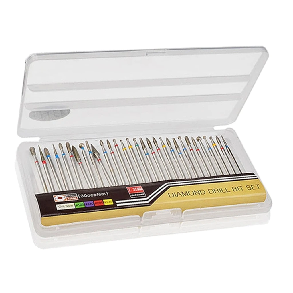 

30 Pieces Tungsten Steel Nail Drill Bits Set for Nail File Manicure Pedicure - Nail Art Tools Set
