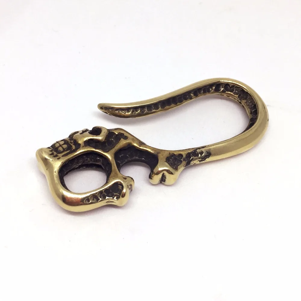 

2018 Hot DIY S hook Solid Brass U-shaped skull key chain Belt hook Pure brass buckle S dog clasp Decoration hooks 60mm