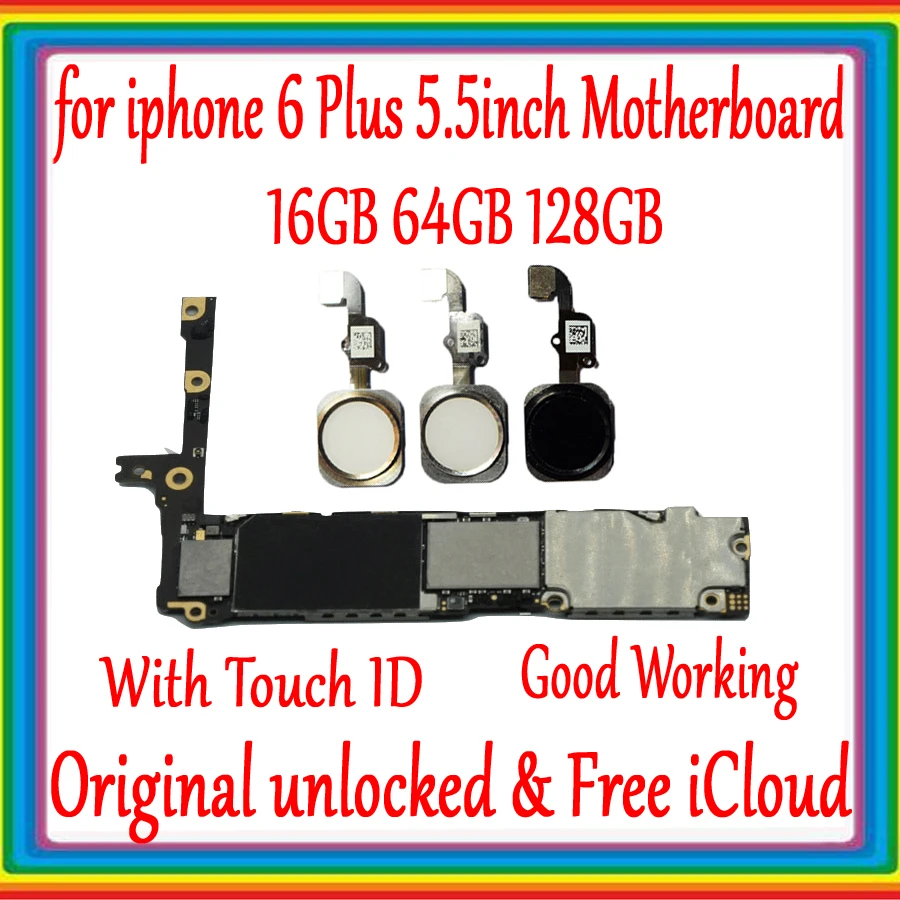 Материнская плата 16 Гб 64 128 ГБ для iphone 6 Plus с/без Touch ID 100% Оригинальный