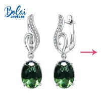 bolaijewelryzultanite earrings 925 sterling silver created color change gemstone fine jewelry top gift for woman wedding party
