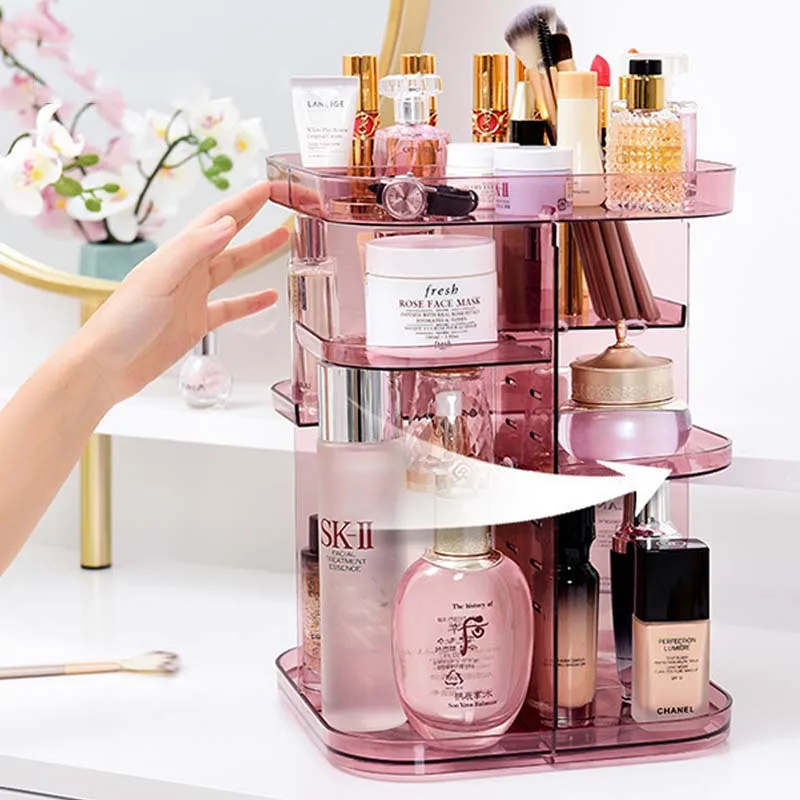 Новый модный вращающийся на 360 градусов акриловый Органайзер для косметики