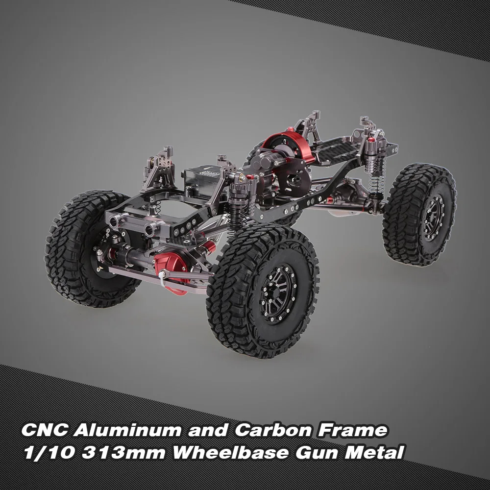 RC гоночный CNC Алюминиевый металлический и карбоновый каркас для радиоуправляемого автомобиля 1/10 осевой SCX10 шасси 313 мм Колесная база автомобиль гусеничный Автомобили Запчасти