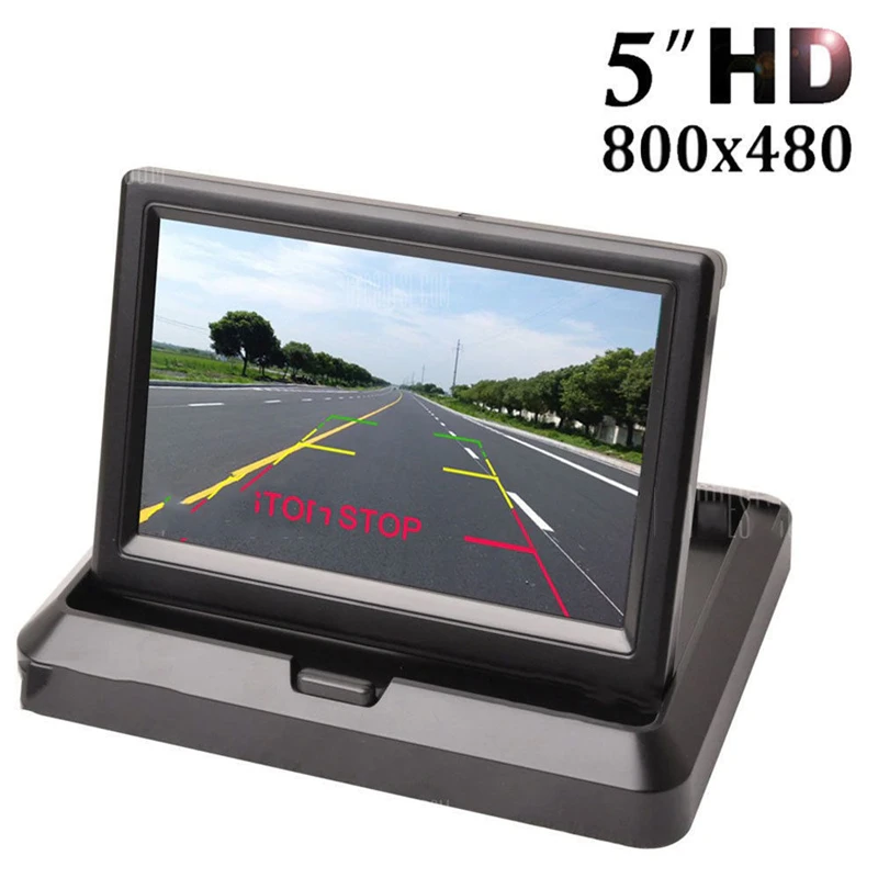 YuanTing 5 дюймов TFT-lcd Складной автомобильный СВЕТОДИОДНЫЙ монитор на приборной панели автомобиля для заднего вида парковки домашнего видеонаблюдения Универсальный Автомобильный экран 800*480