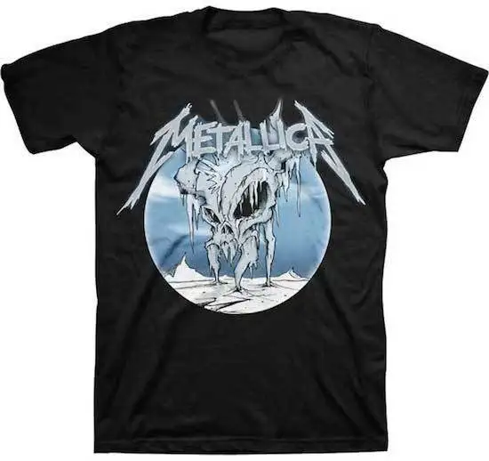 2017 Metallica Ice Череп Логотип Футболку S XXL Новые Свободные Черные Мужские Майки Homme