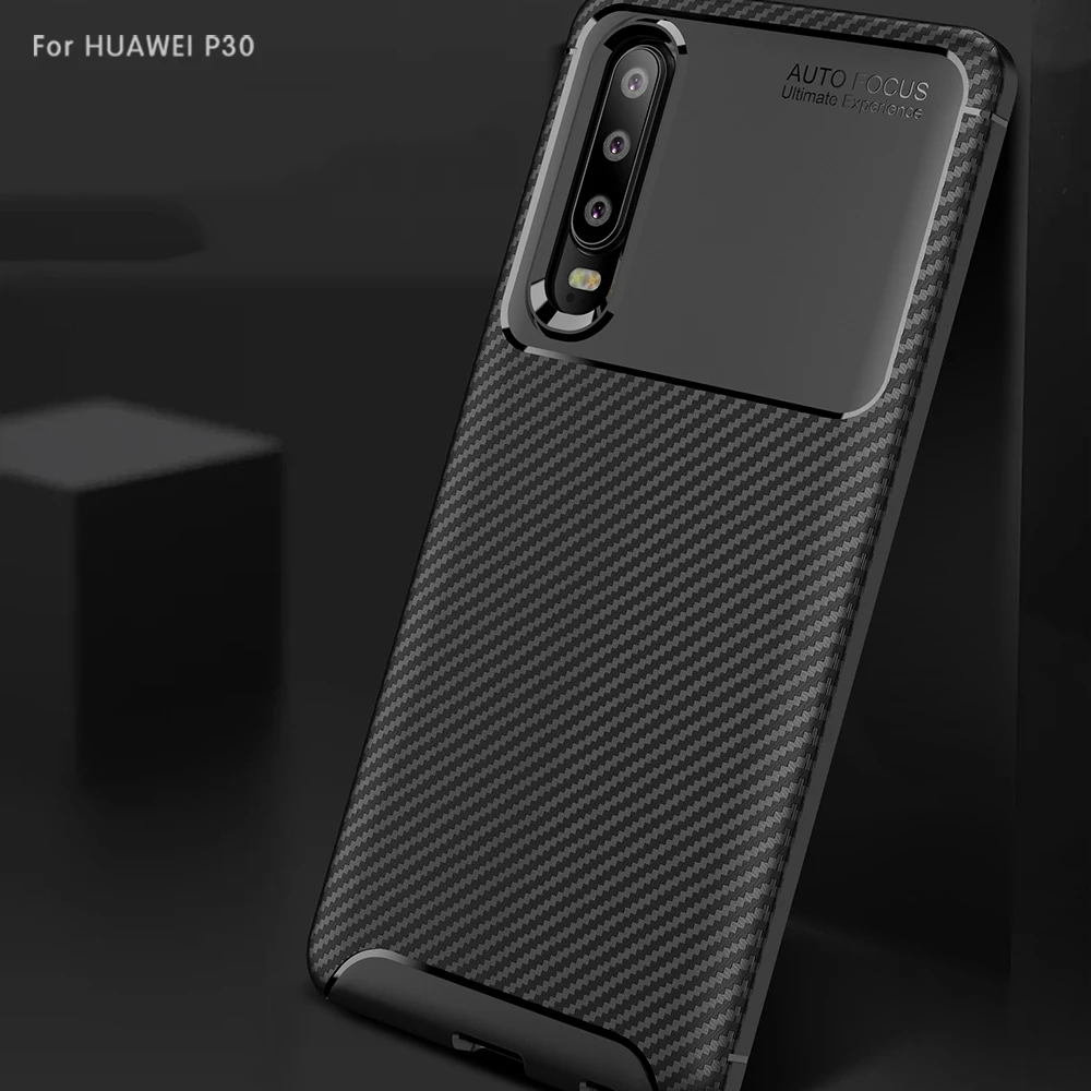 Чехол для Huawei P30 Pro P20 Lite деловой Силиконовый ТПУ чехол из углеродного волокна 360 Mate