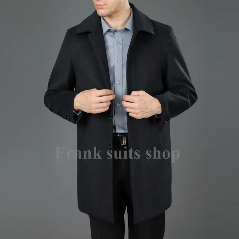Custom made Wool coat medium-long men's clothing fashion woolen overcoat autumn and winter male
