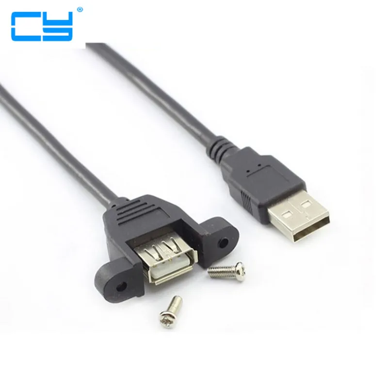 

USB 2,0 мужского и женского пола удлинитель USB кабель для передачи данных 2,0 Тип A male к женскому удлинитель с винтовым зажимом Панель отверстия д...