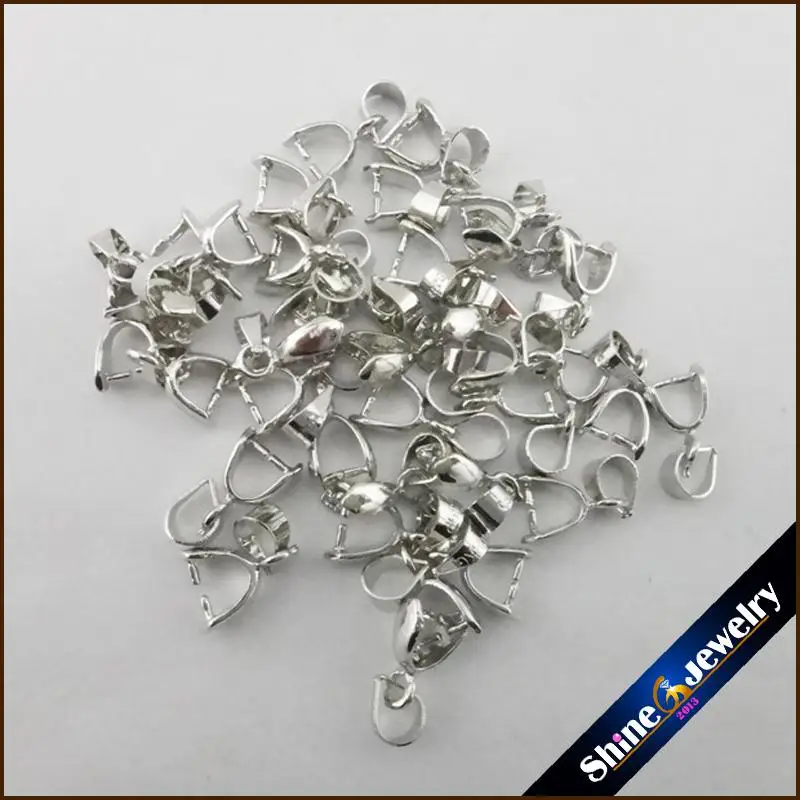 Wholesale 100 PCS/lot 13mm Pinch Clip Bail Charm Jewelry Findings Clasps Hook For Pendant Necklace DIY Making Connectors | Украшения и