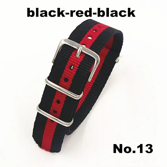 10 шт./лот высокое качество 18 мм нейлоновый ремешок для наручных часов NATO