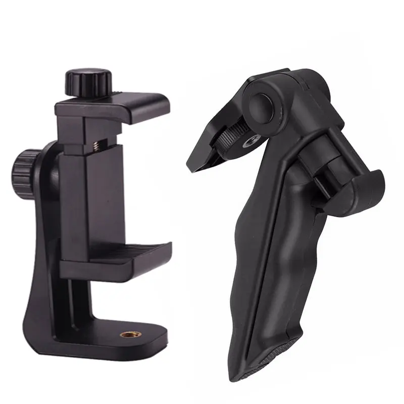 Black and clip Селфи палка выдвижной ручной стабилизатор пистолет рукоятка Штатив для телефона держатель для iPhone 7/6/6S плюс samsung для Gopro SJCAM для Canon/sony - Цвет: Black and clip