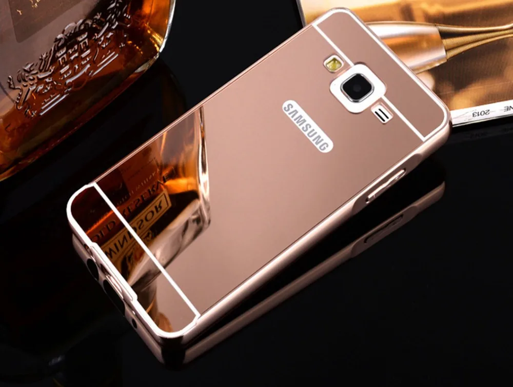 Роскошная алюминиевая рамка + зеркальный чехол для телефона Samsung Galaxy A3 A5 A7 A510 A520 A710