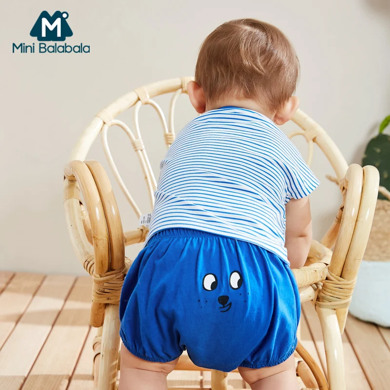 Комплект Свободной одежды Mini balabalaBaby летняя новая дышащая одежда штаны + футболка