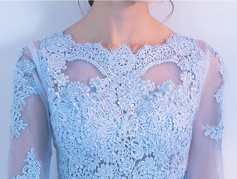 

new fashion Sky Blue color Half Sleeves plus sizes Robe De Roiree party short evening dress