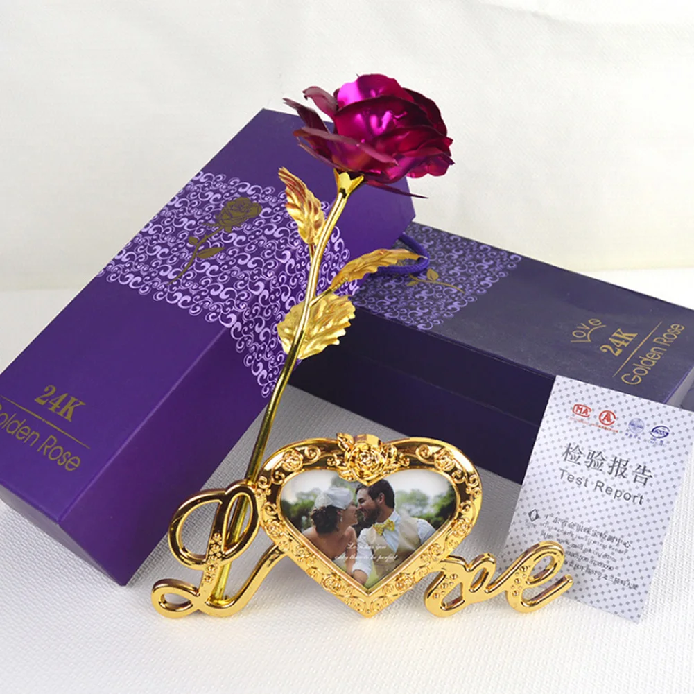 Красивые 24 k позолоченные золотые розы цветы юбилей матери день девушки подарки искусственные цветы