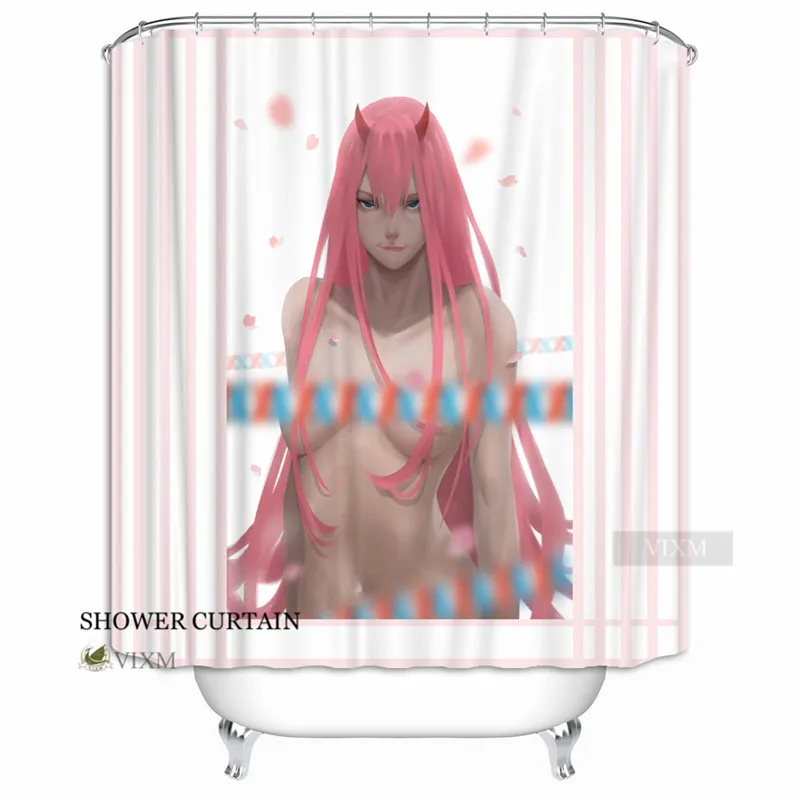Vixm домашний Дарлинг в Franxx Zero Two& Ichigo ткань занавеска для душа Сексуальная японская анимация занавеска для ванной комнаты