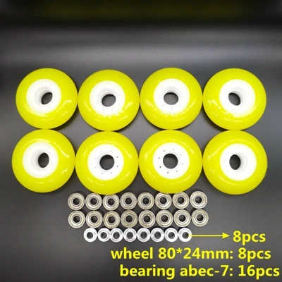 Роликовые колеса Скейт колеса 80 мм 8 шт./лот 85 подшипник ABEC-9 - Цвет: 80-abec-7